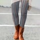 thumbnail image 4 of Gibobby Leggings Translúcido Mujer Leggings elásticos para mujer, mallas ajustadas estampadas a la moda informal para otoño e invierno, pantalones entrenamiento para mujer（Azul， M), 4 of 4