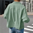 thumbnail image 5 of Women's Casual Lapel Button Long Sleeve Cardigan Jacket Sweater Coat for Women Loose Fit Lightweight Comfortable Office Work Fall Fashion Gift | CSEONE,Mint Green L, 5 of 9