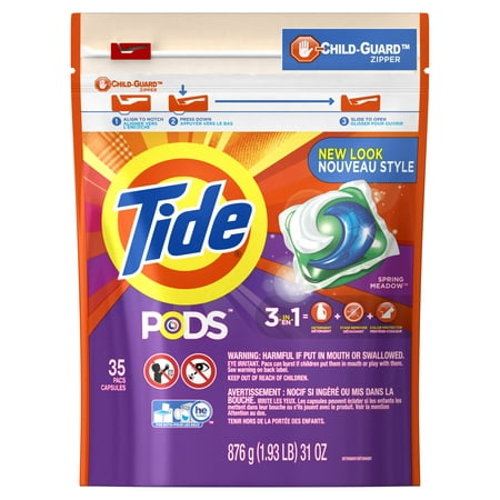 Tide PODS Spring Meadow Scent HE Turbo Liquid Detergent Pacs, 35
