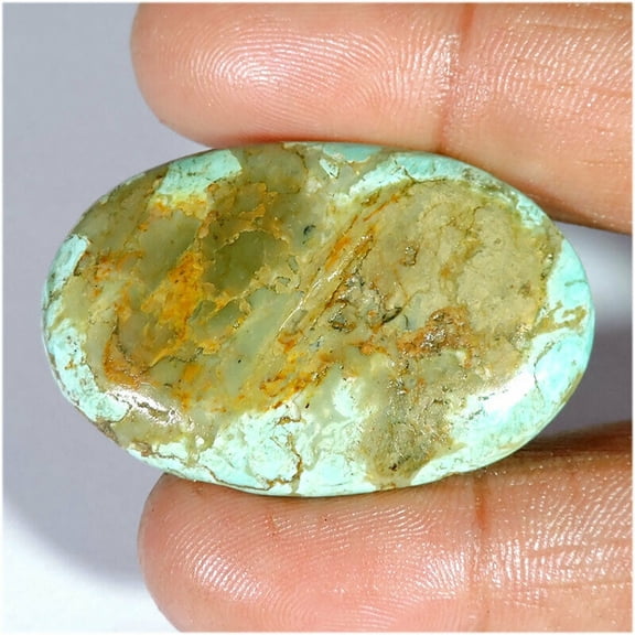73.90Cts Huge Natural Old Tibet Turquoise Drill Oval Shape Cabochon Gemstone