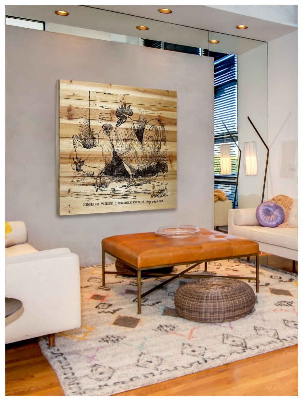 "White Leghorn" Painting Print on Natural Pine Wood