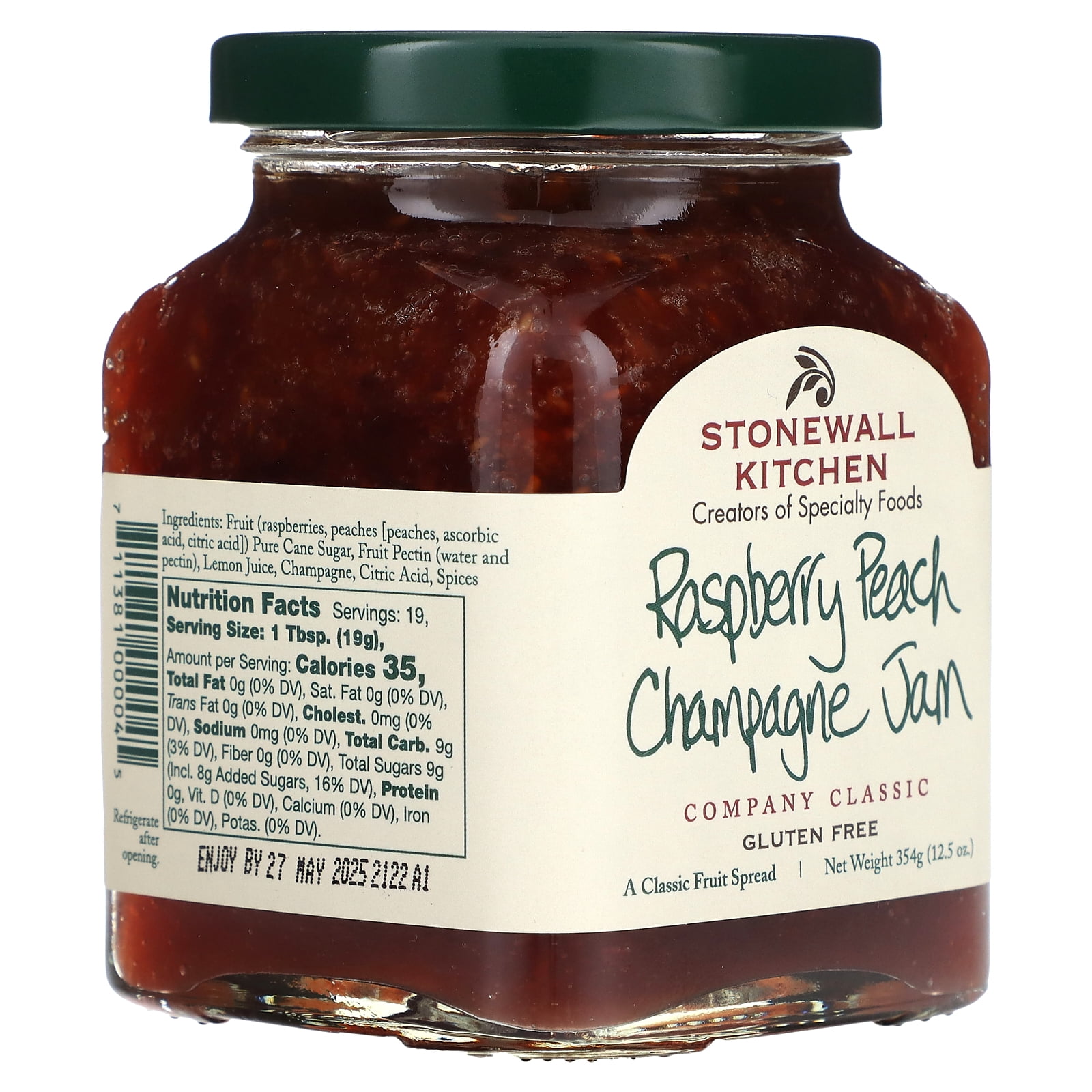 Stonewall Kitchen Raspberry Peach Champagne Jam, 12.5 Ounce Jar