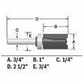 thumbnail image 5 of Bosch 3/4In X 1In Carbide Tipped Double Flute Top Bearing Straight Trim Router Bit, 5 of 6