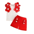 thumbnail image 3 of JAJAHO Baby Girls Clothes 2 Piece Outfits Summer Toddler Sleeveless Floral Appliques Tank Tops And Shorts Set Cozy Outfit, 3 of 9