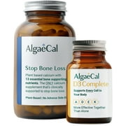 AlgaeCal Plant Calcium & D3 Complete Supplement | Clinically Supported to Stop Bone Loss | 13 Minerals + Vitamin D3, A, E, K for Bone, Joint, and Immune Health | Natural Calcium with Magnesium & Zinc