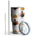 thumbnail image 2 of 30oz Happy Thanksgiving Turkey Fall Pumpkin Tumblers Stainless Steel Tumbler with Lid and Straw,Vacuum Insulated Double Wall Travel Tumbler Cups Mug with Cleaning Brush for Coffee,Tea, 2 of 7