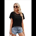 thumbnail image 3 of Camisas de Corta para Mujer, Blusas Elegantes de Encaje para Verano 2025, Camisetas Casuales de Moda, Blusas Lindas. Negro XL, 3 of 8