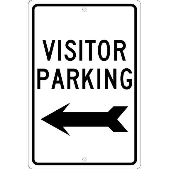 National Marker Reflective "Visitor Parking Left" Parking Sign 18" x 12" Aluminum (TM9H)