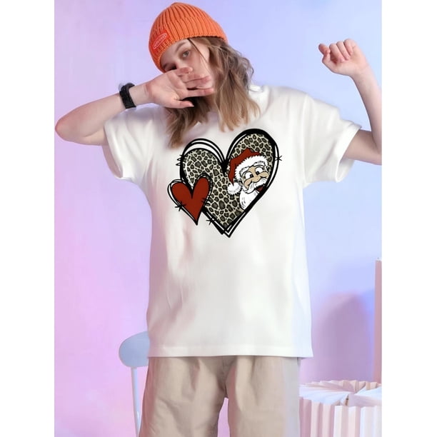 Women's Chic Printed T-Shirt Comfortable Fashion Casual Short-Sleeved Round Neck Everyday Wear TopFaCamisetas para mujer, lindas camisetas con estampado gráfico, de manga corta, estilo casual, para ve