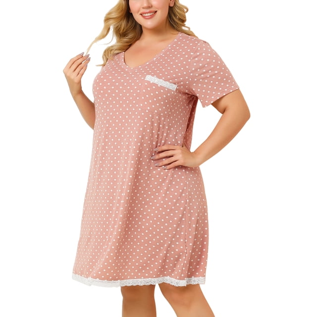 RoDe Dormir Camisón De Lunares ManCorDe Noche TalGrande PaMujer RoXL