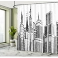 thumbnail image 5 of Ambesonne Grunge Shower Curtain, Urban Architecture Art, 69"Wx84"L, Black White, 5 of 5