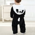 thumbnail image 6 of Otqutp New Born Baby Panda Snowsuit Fleece Fuzzy Onesie Outfit Baby Warm Hooded Romper Toddler Zip up Bodysuit Cozy Clothes, 6 of 9