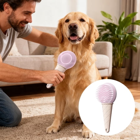 Lume Wear Ice Silicone Grooming Comb for Cats and Small Animals a Massage Brush for Bathing and Shedding Control. An Ergonomic Deshedding Tool for Gentle Coat Care