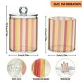thumbnail image 5 of Yayeee 2 Pack Qtip Holder Bathroom Cotton Swab Canister with Lid Clear Dispenser Set, Pink and Yellow Striped Pattern, 5 of 6