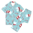 thumbnail image 3 of Christmas Pajamas Women's Two-Piece Christmas Pajamas short sleeves Button Shirt and Pants Set Home Clothes, 3 of 8