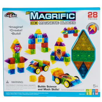 Cra-Z-Art Magrific 28 Piece Multicolor 3D Magnetic Toy, Unisex Child Ages 5 and up