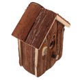 thumbnail image 3 of Wooden Bird House for Decor Dark Red Synthetic Material Attracts Wild Birds Safely 7.5 Inches, 3 of 8