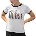 thumbnail image 2 of Critical Care Nurse Leopard Print Ringer Tee Shirt Unisex Small White/Black, 2 of 5