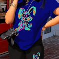 thumbnail image 1 of Conjunto de dos piezas con estampado de dibujos animados, camiseta de manga corta con cuello redondo y pantalones cortos, conjunto casual de verano de 2 piezas, ropa de mujer, 1 of 4