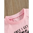 thumbnail image 4 of Toddler Baby Girl 2Pcs Outfit 1T 2T 3T 4T 5T Short Sleeve Letter T Shirts Tops +Solid Color Shorts Set Summer Clothes, 4 of 7