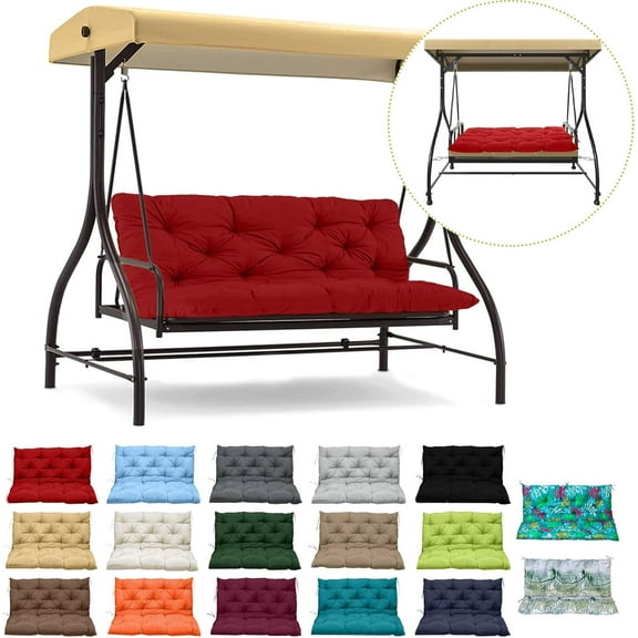 RUFXIEZW Replacement Cushions for Outdoor Swing, Outdoor Cushions for Patio Furniture with Backrest, Waterproof Thicken 4" Porch Swing Cushions, for Outdoor Patio Garden Furniture(Red 40 * 47 in)