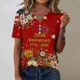 thumbnail image 2 of MEICHEN Summer Usa 250th Anniversary Tops for Women Casual Print Blouses Patriotic Graphic Tees Short Sleeve V Neck T Shirt, 2 of 6