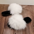 thumbnail image 6 of Wensltd Women Slippers Fluffy Slippers Open Toe Flat House Slippers Slip On Indoor Daily White, 6 of 9