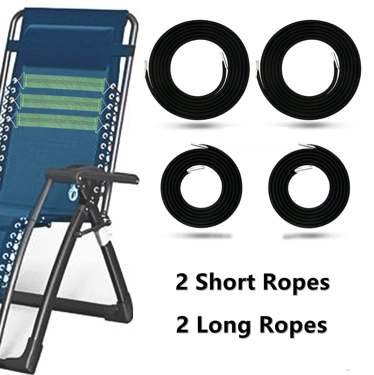 4X Ropes Elastic Cord For Recliner Chairs Garden Lounger Chair xfz 