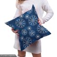 thumbnail image 5 of Ambesonne Christmas Fabric by the Yard Upholstery, Winter Pattern Snowflakes, 2 Yards, Night Blue and White, 5 of 5