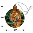 thumbnail image 6 of Tiger Stalking at Sunset Butterflies Wood Christmas Tree Holiday Ornament, 6 of 7