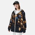 thumbnail image 3 of Balery Elegant Golden Blue Ornaments Sudadera ligera de manga larga con capucha y protección solar UPF 50+ para hombre y mujer, ideal para pesca y running-X-Large, 3 of 7