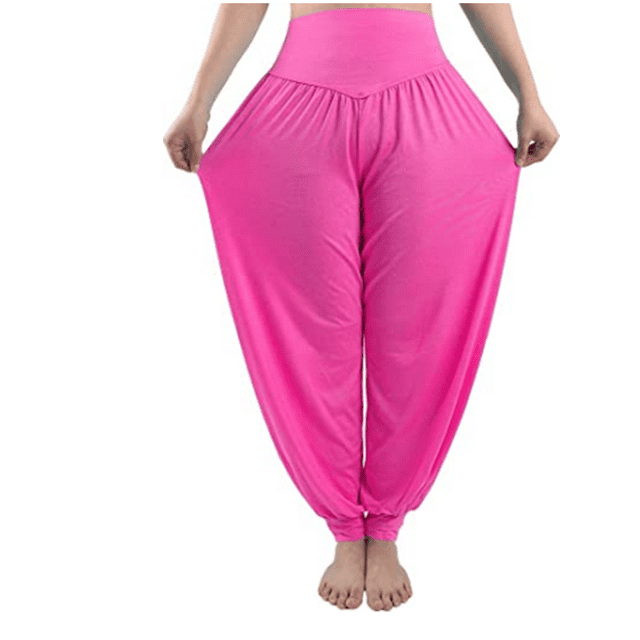 Pantalon Harem Femme Ample Décontracté Détente Yoga Grande Taille Joggers, S, Rose Rouge