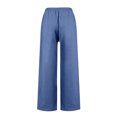 thumbnail image 7 of Stichou Linen Pants Women 2026 Summer Fashion Wide Leg High Waisted Palazzo Pant Boho Casual Drawstring Beach Lounge Trousers Blue S, 7 of 7