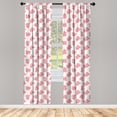 thumbnail image 3 of Ambesonne Coral Curtains, Underwater Seaweeds Dots, Pair of 28"x84", Coral Red White, 3 of 5