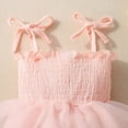 thumbnail image 5 of mgoYE Baby Girl 1st Birthday Clothes Rainbow Embroidery Tulle Dress Sleeveless Romper Bodysuit Cake Smash Outfit(Pink,0-9 Months), 5 of 9
