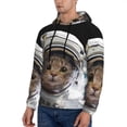 thumbnail image 3 of Wukai Cat Astronaut Print Men Hoodies Fleece Sweatshirts Long Sleeve Sweaters Pullover Fall Outfits Winter Clothes-Medium, 3 of 7