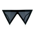 thumbnail image 3 of Womens Flat Top Perfect Triangle Bold Oversized Cat Eye Plastic Sunglasses All Black, 3 of 8