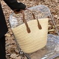 thumbnail image 4 of Bolso De Hombro Bolso de playa de verano tejido a mano tejido de gran capacidad Casual Simple para el trabajo, 4 of 8