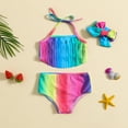 thumbnail image 2 of LUOGENLI Girls Swimsuit with Shorts Size 7 Girls Swimsuits Bikini Set Kids Cutout Bathing Suit Bikini Fashion Top Two Piece Girls' Swimwear Girls Swimsuits Size 6 0-6 Months, 2 of 6