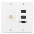 thumbnail image 3 of US Standard Decorative Wall Plate with F-Type Head, 2 HDMI Ports, and VGA Connection for Home Use, 3 of 8