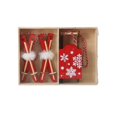 thumbnail image 2 of OUSITAID 1 Set Hanging Ornament Nice-looking Practical Wood Decorative Sled Shape Xmas Tree Pendant for Party, 2 of 9