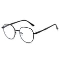thumbnail image 2 of Retro Round Metal Eyeglasses, Ultra-Light Frame Anti Blue Light Eyewear for Men and Women, 2 of 5