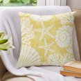 thumbnail image 3 of Pillow Covers 18x18 Set of 2, Yellow Coastal Throw Pillow Covers Decorative Couch Cushion Cover, Conch Nautical Summer Starfish Shell Coral Microfiber Soft Pillowcases for Bedroom Living Room Sofa, 3 of 9