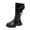Black, variant on B91xZ Girls Boots Long Boots High Boots Autumn and Winter New Girl Soft Bottom Leather Boots (Black, 12 Little Child)