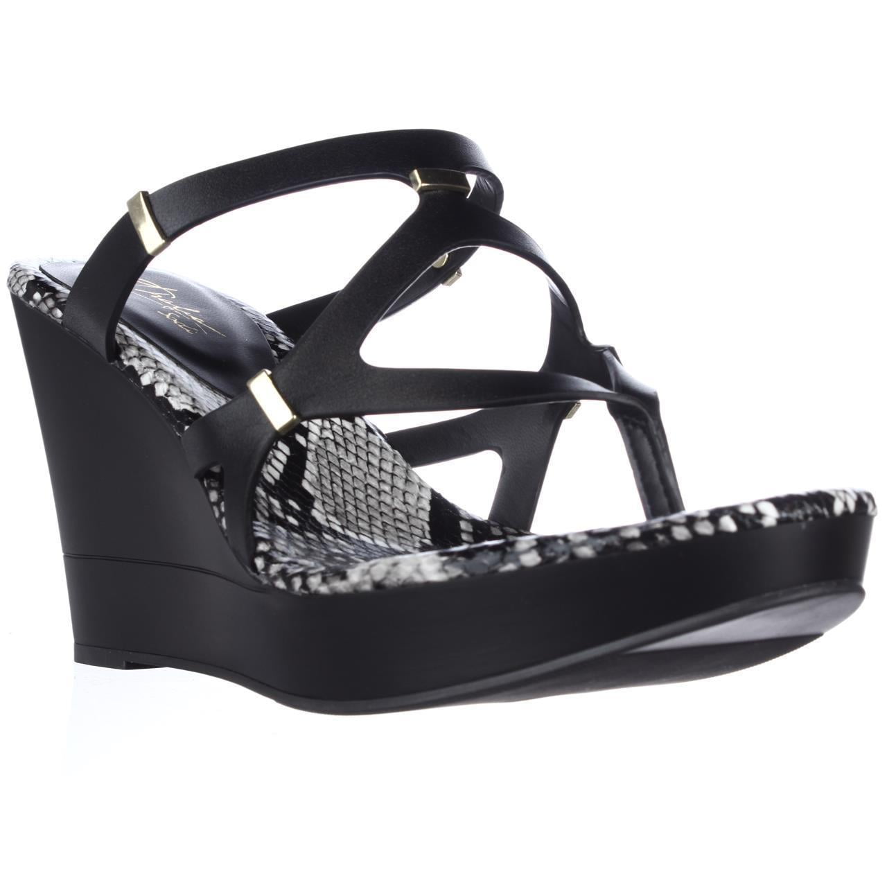 all black platform wedges
