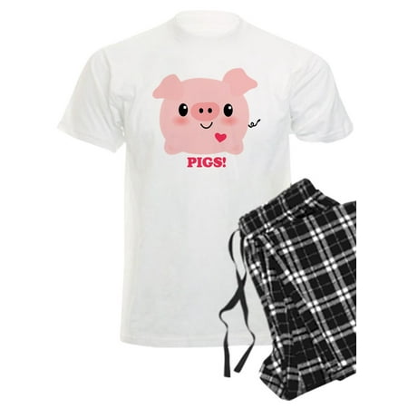 

CafePress - Kawaii I Love Pigs - Men s Light Pajamas