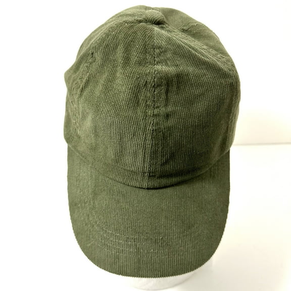 JENNI Women's Chambray Cotton Corduroy Adjustable Baseball Cap Hat Olive Green