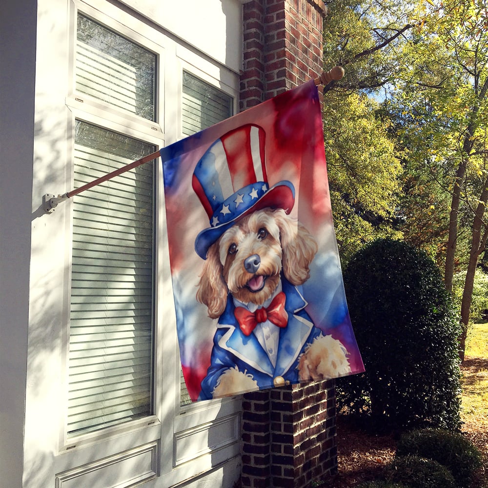 Cockapoo Patriotic American House Flag 28 in x 40 in
