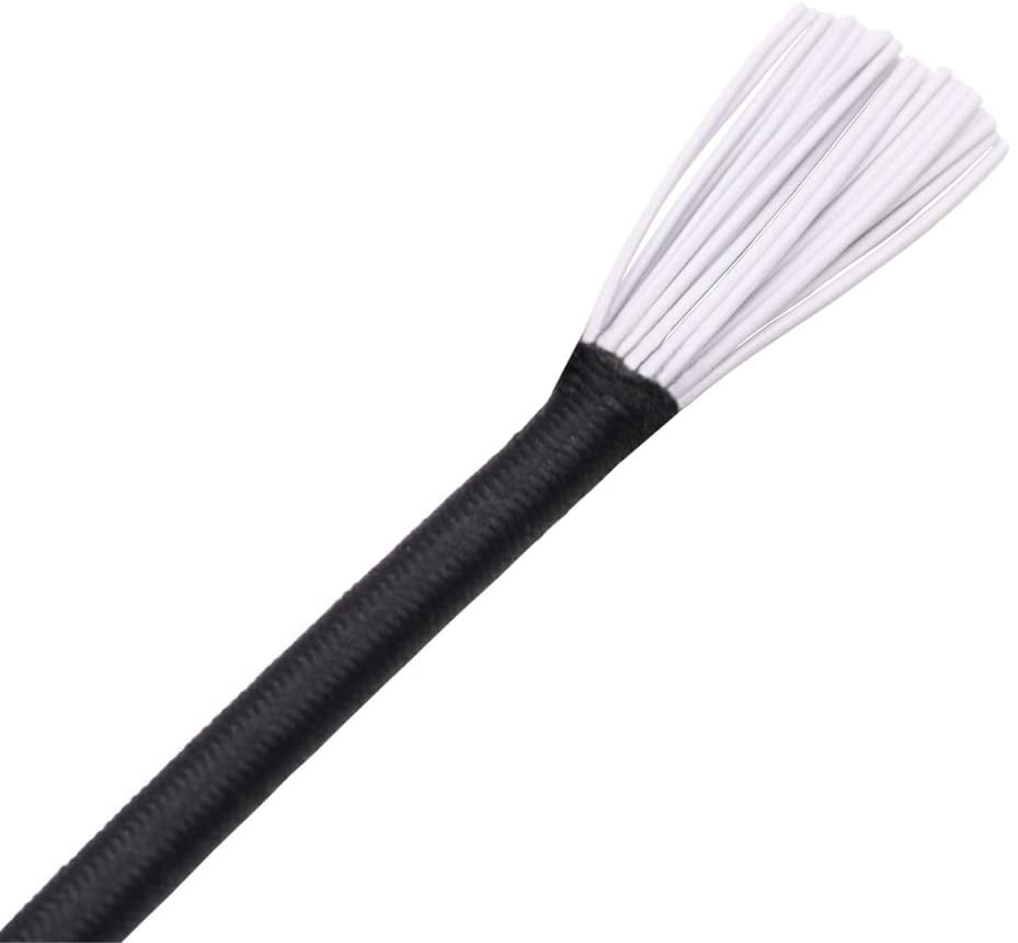 MKEUDQ-1/4" × 25 ft Elastic Shock Cord Bungee Ropes - Black Heavy Crafting Stretch String from 10 25 50 & 100 Foot Lengths