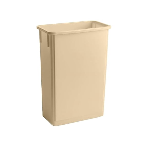 23 Gallon Slim Rectangular Garbage Can - Beige